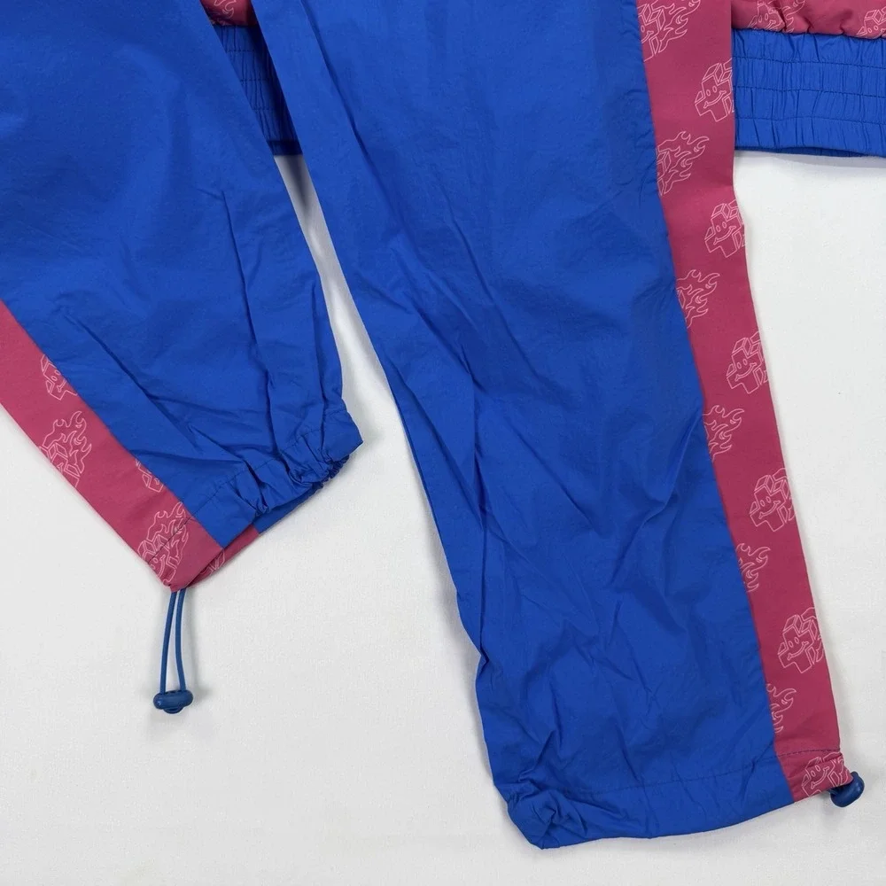 Pink Dolphin Men's Tracksuit Set XL Windbreaker Jacket Pants Blue Pink